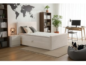 Lit coffre 140x200 cm coloris blanc