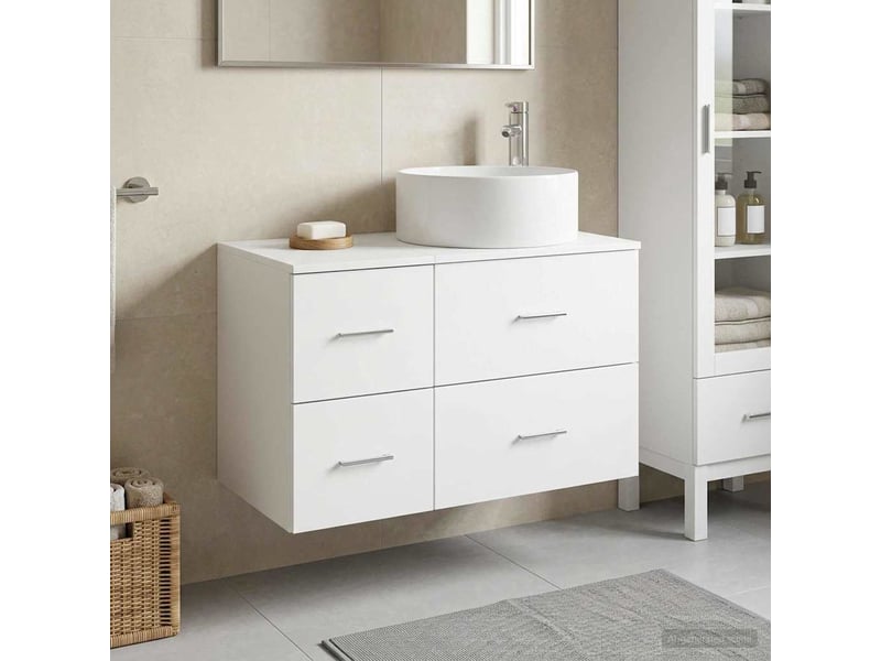 Ensemble de mobilier de salle de bain 2 pc blanc cf63985 - Conforama B