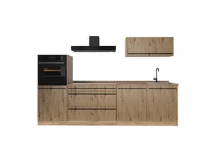 Vicco cuisine, chêne artisanchêne doré, 280cm plan de travail chêne doré