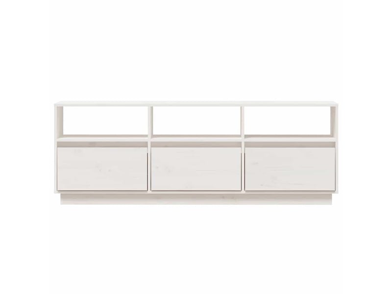  Meuble tv - banc tv - meuble de rangement blanc 140x37x50 cm bois de pin massif  - Conforama E