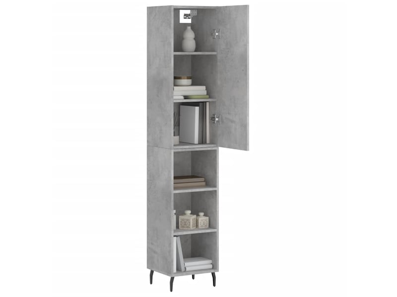  Buffet haut - bahut - meuble de rangement gris béton 34,5x34x180 cm bois d'ingénierie  - Conforama C