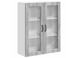 Meuble mural de cuisine, cabinet en verre mural sonoma gris 80x31x100cm