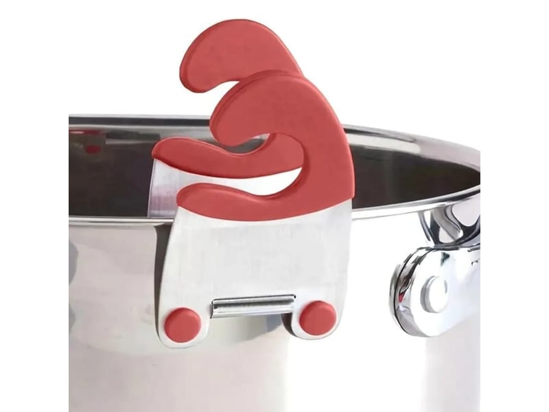  5 pièces porte-cuillère - anti-brûlure en silicone poignée pot clip de fixation - pour cuillère, ustensiles de cuisine bol clip - gris + rouge + noir - multicolour  - Conforama E