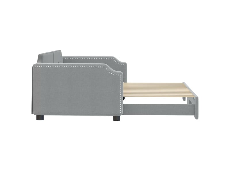  Lit simple- lit adulte -  lit de jour avec gigogne sans matelas gris clair 100x200 cm  - Conforama C