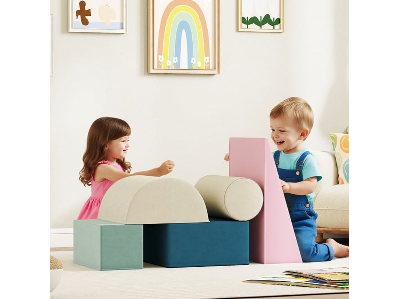  Kit de jeu soft play enfant 61 x 40,6 x 60 cm – multicolore – 5 éléments, housses amovibles, usage intérieur  - Conforama B