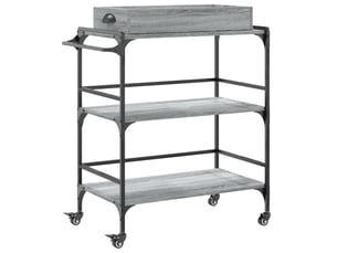 Desserte de cuisine, chariot de rangement sonoma gris 81,5x41x92,5cm bois d'ingénierie