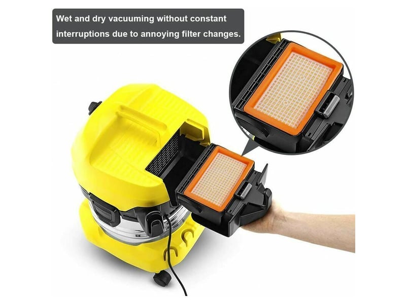  Lot de 2 filtres plissés plats compatibles avec les aspirateurs multi-usages kärcher mv4 mv5 mv6 wd4 wd5 wd6  - Conforama D