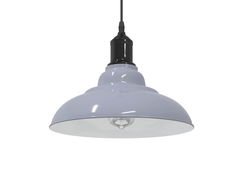  Lampe suspendue, suspension luminaire réglable hauteur e27 gris brillant ø 31cm métal  - Conforama B