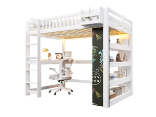 Lit mezzanine 140x200 cm <strong></strong>  <strong></strong> coloris blanc