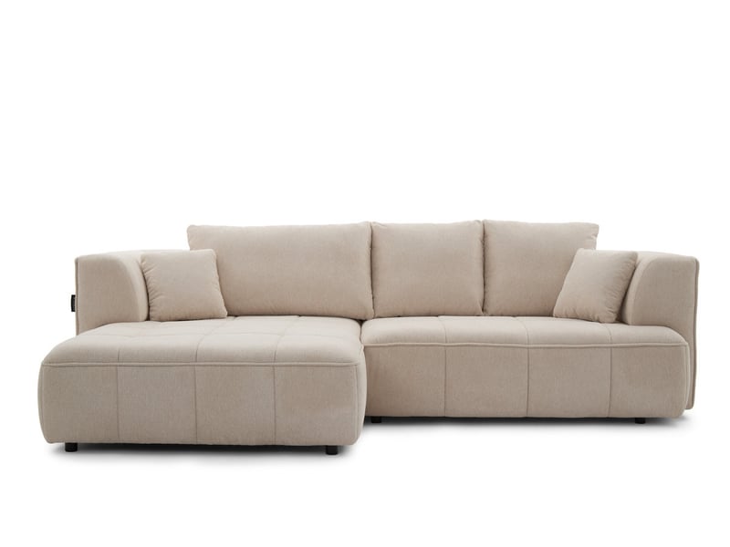 Bobochic canapé d'angle convertible avance-recule électrique clovis tissu lisse beige angle gauche CLOVIS - Conforama A