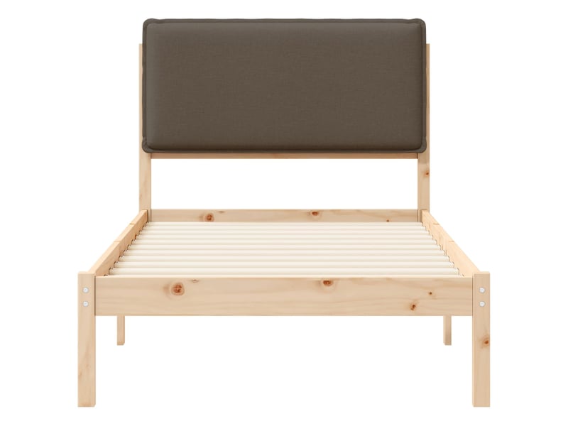  Lit simple- lit adulte -  cadre de lit avec tête de lit rembourrée taupe 100 x 200 cm  - Conforama D