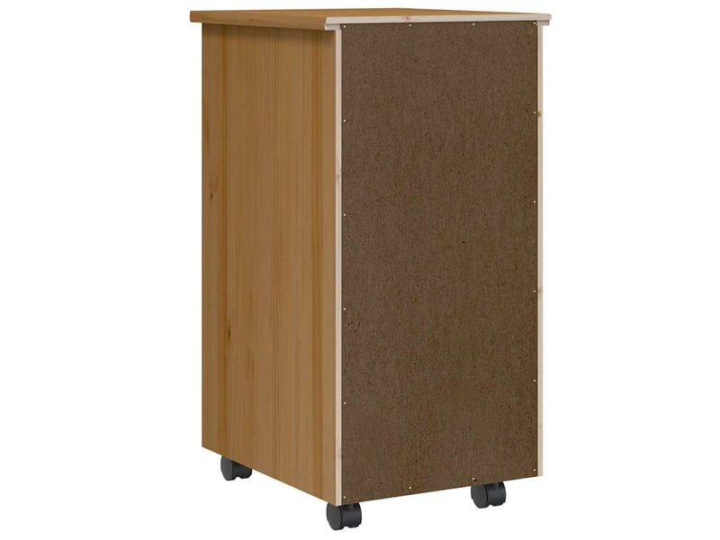  Armoire de rangement roulante avec tiroirs moss bois de pin marron miel shl6640  - Conforama E