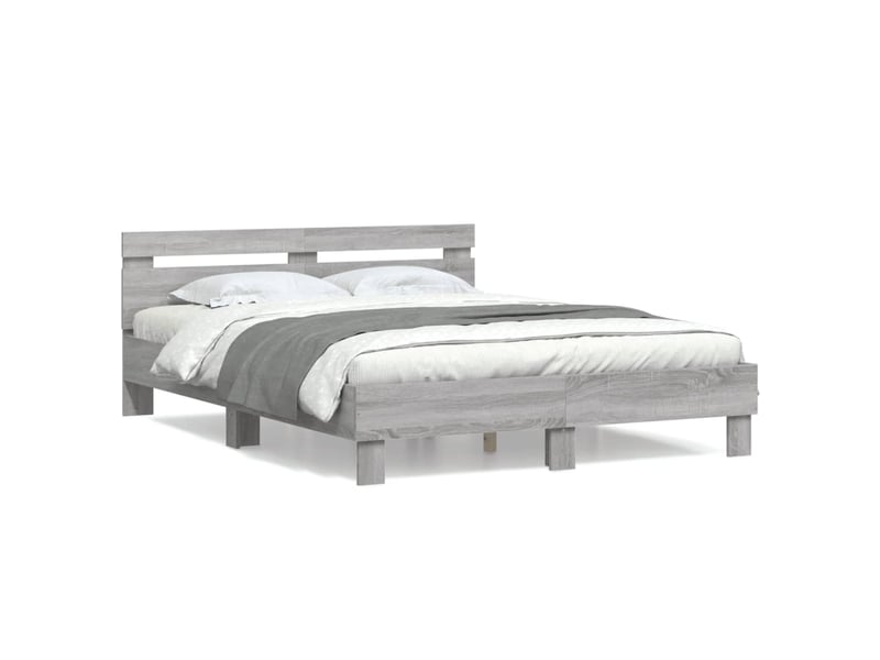  Lit double- lit adulte -  cadre de lit sans matelas sonoma gris 150x200 cm  - Conforama A