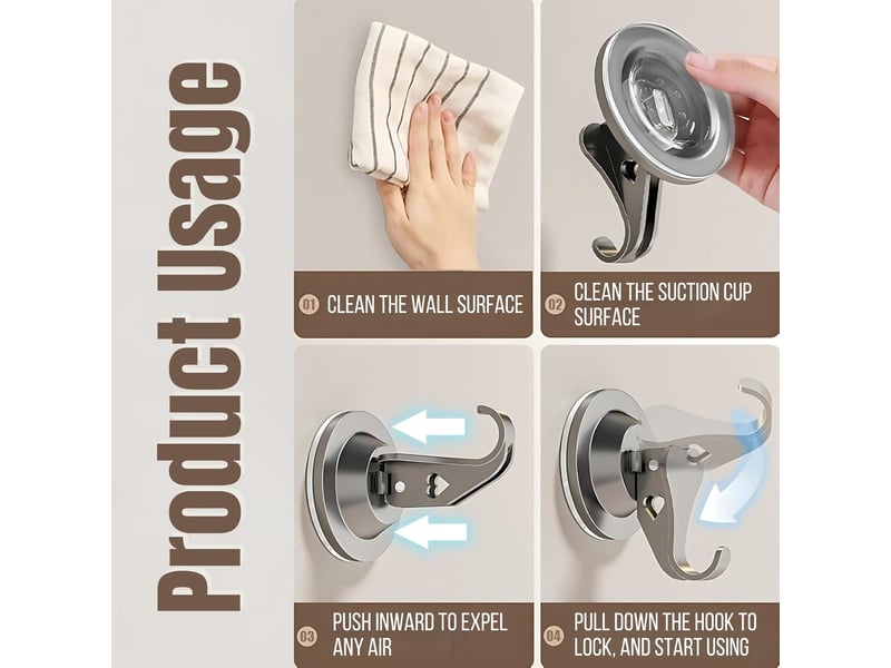  Sakae crochet ventouse cœur pour douche, gris gun métal, se monte sur verre et carrelage  - Conforama C