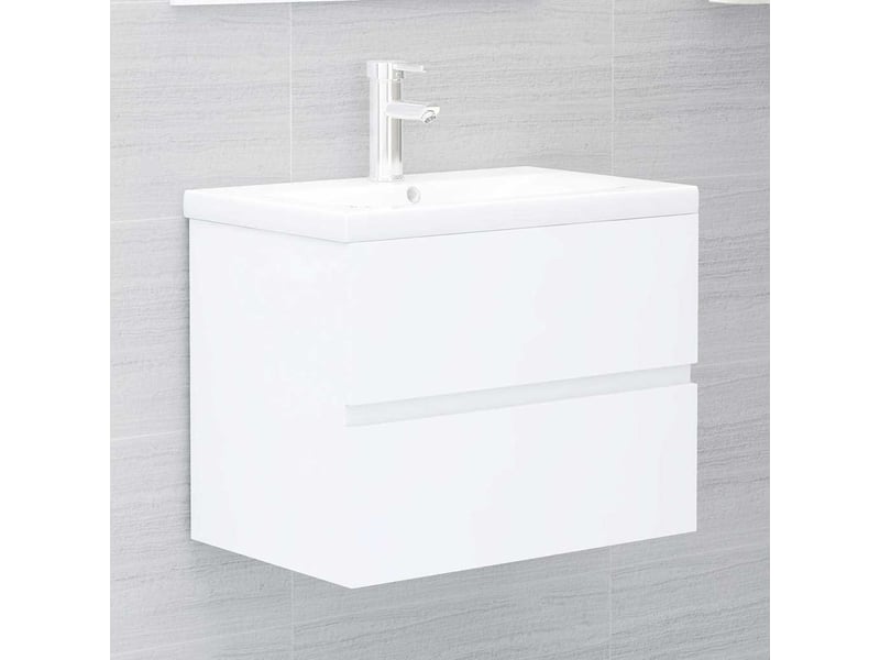Ensemble de meubles de salle de bain blanc bois d'ingénierie cf63900 - Conforama D