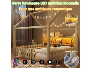 Lit cabane 140x190 cm ZOVIRA   coloris naturel