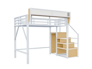 Lit mezzanine 140x200 cm <strong></strong>  <strong>Fay Lum</strong> coloris blanc
