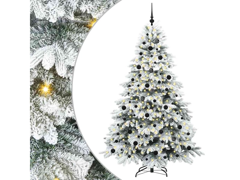  Sapin de noël, arbre de noël artificiel avec 300 led blanc 210 cm pe et pvc cf61216  - Conforama A