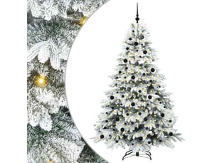 Sapin de noël, arbre de noël artificiel avec 300 led blanc 210 cm pe et pvc cf61216