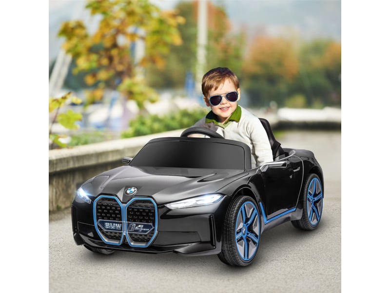 Voiture électrique bmw sous licence pour enfants de 3 à 6 ans avec télécommande, klaxon et phares, 115 x 67 x 45 cm, noire - Conforama D