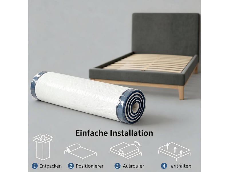  Matelas 140 x 190 cm 2 personnes avec mousse à mémoire de forme gel et housse lavable, soutien moyen  - Conforama D