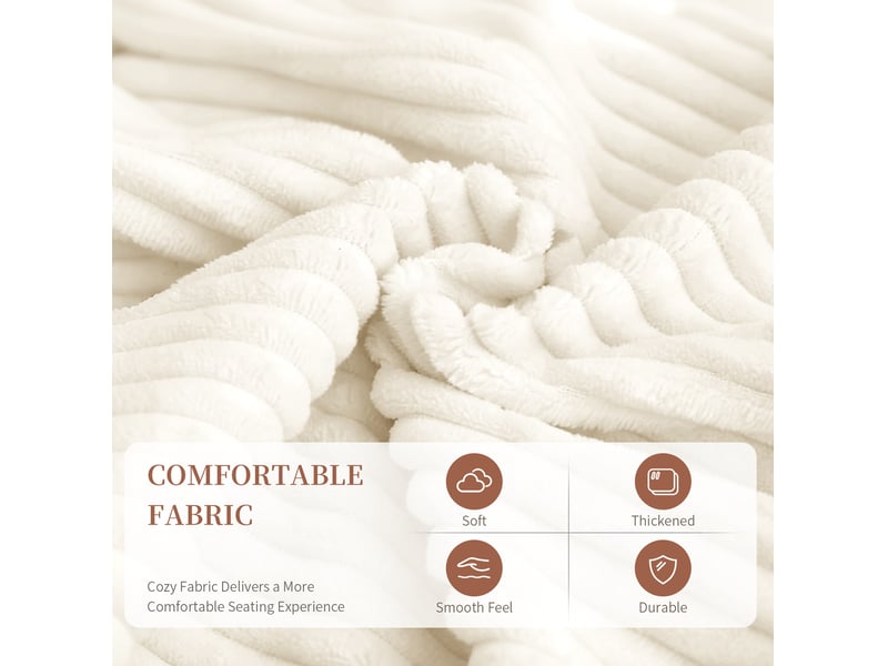  Fauteuil convertible 1 place pliable en couchage, canapé de sol compact pour salon et chambre en flanelle blanche  - Conforama D
