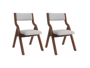Lot de 2 chaises pliantes de salle à manger 55 x 49 x 81 cm – gris – avec assises en lin confortables