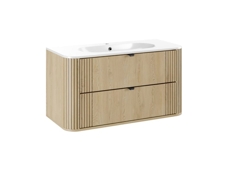  Ensemble de salle de bain kori : meuble sous vasque 100cm + vasque à encastrer  - Conforama A