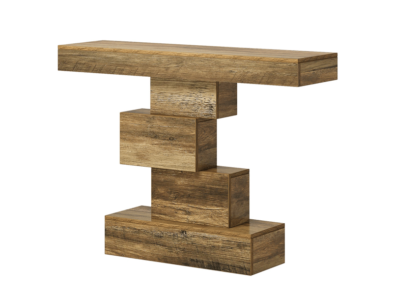  Console d’entrée avec base géométrique et design en marche, pour couloir et salon, 108 × 30 × 80 cm  - Conforama A