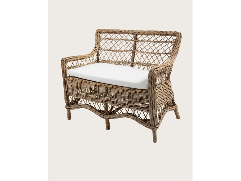  Asana - salon de jardin en rotin avec 1 banquette et 2 fauteuils  - Conforama C