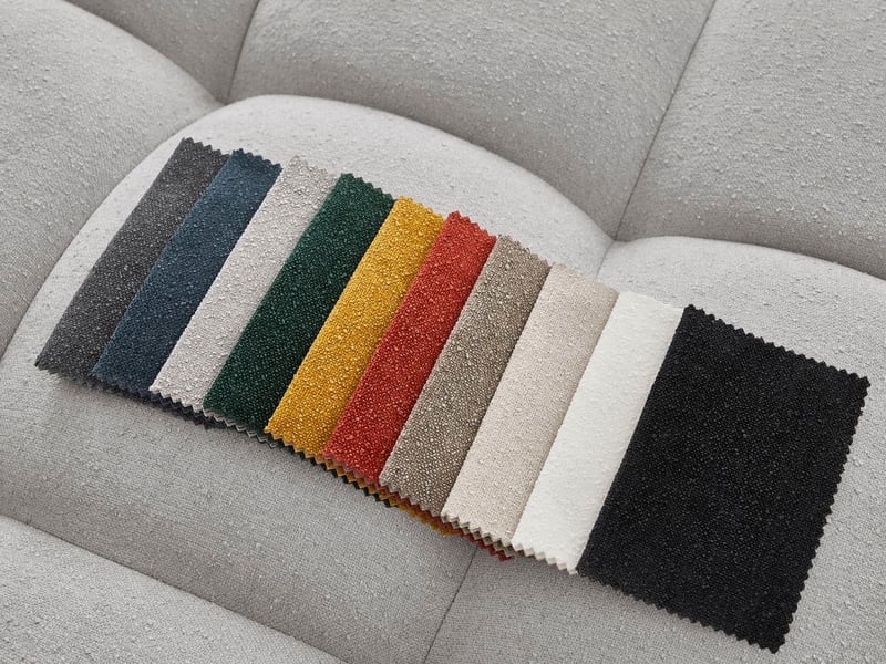  Bobochic canapé droit fixe 3 places everest tissu texturé gris clair EVEREST - Conforama C