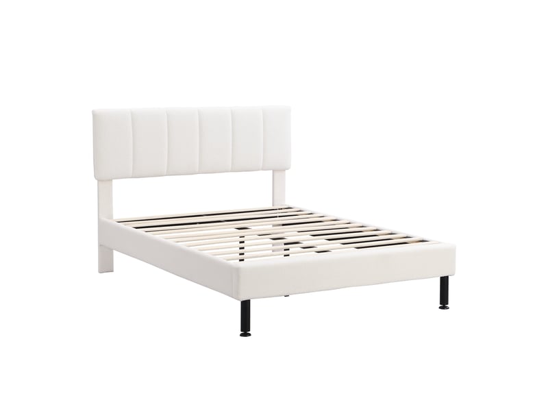  Lit en sherpa beige 140 x 190 cm  - Conforama A
