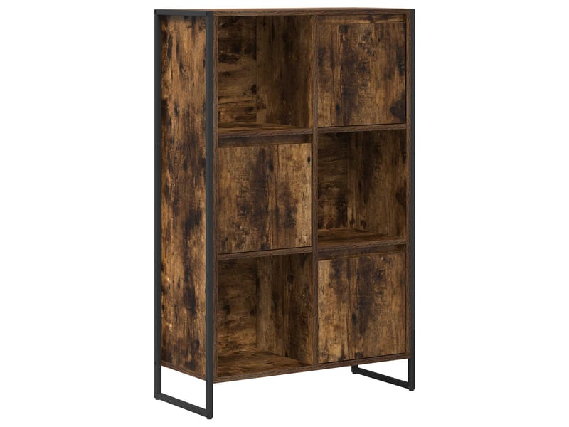  Bibliothèque, armoire à livres 68 x 30 x 108.5 cm bois d'ingénierie chêne fumé  - Conforama A