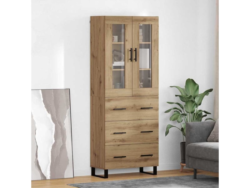  Buffet - haut armoire 2 pc chêne artisanal 69,5 x 34 x 180 cm  - Conforama B