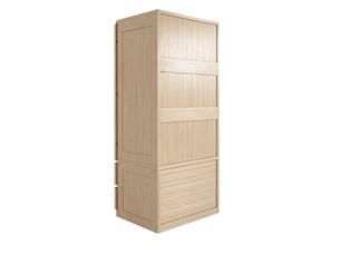 Armoire avec 2 portes effet rotin, 2 tiroirs et grande niche, pour chambre, en bois, couleur bois, 70 × 55 × 170 cm