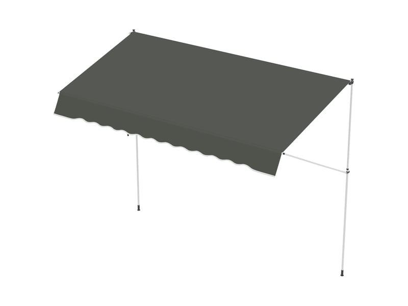  Store banne à pince 150 cm, manivelle, hauteur réglable, bras articulés, résistant intempéries, gris, balcon terrasse véranda  - Conforama B