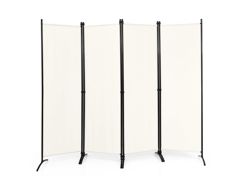 Paravent pliable 220 x 173 cm cloison de séparation pratique pour bureau et salon en acier blanc 20_0013040  - Conforama A