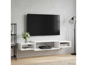 Meuble tv coloris blanc 140 cm <strong></strong>  <strong></strong>