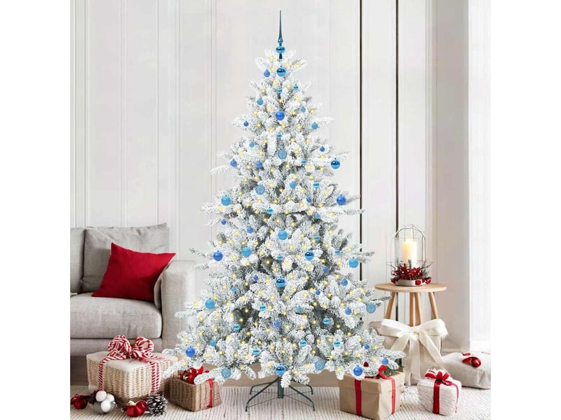  Sapin de noël - arbre de noël artificiel à branches articulées blanc 210 cm  - Conforama B