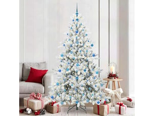 Sapin de noël - arbre de noël artificiel à branches articulées blanc 210 cm