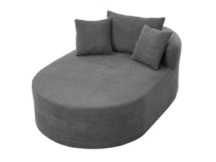 Fauteuil fixe <strong>DESVIAE</strong> Velours côtelé gris