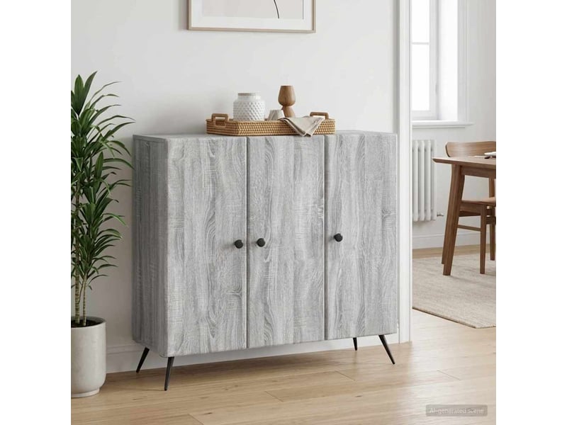  Buffet - bahut - meuble de rangement sonoma gris 89 x 34,5 x 80 cm bois d'ingénierie  - Conforama D