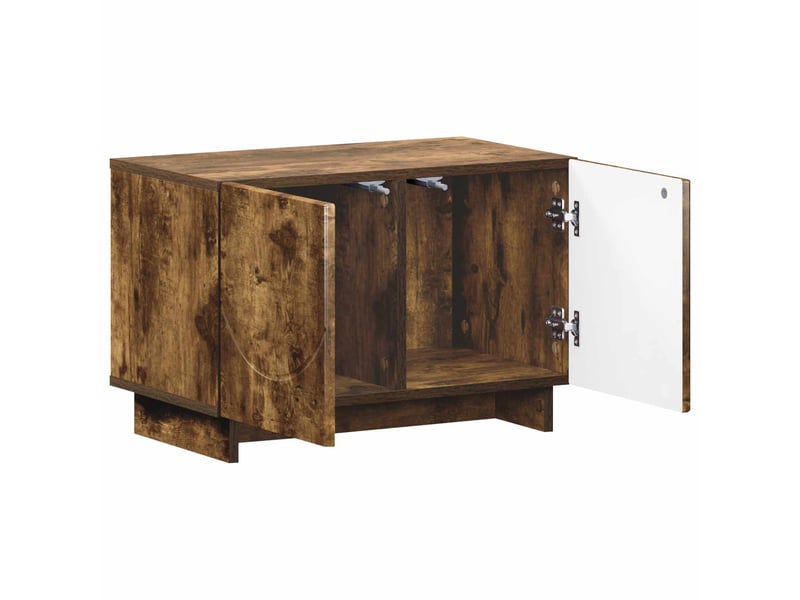  Meuble tv moderne, banc tv 60x34.5x40 cm chêne fumé bois d'ingénierie  - Conforama C