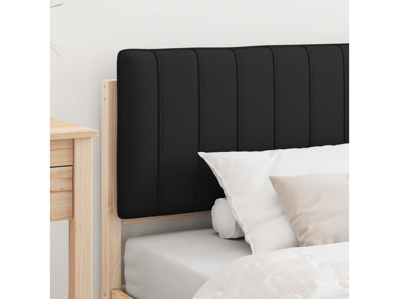  Lit simple- lit adulte -  cadre de lit avec tête de lit rembourrée noir 90 x 190 cm  - Conforama B
