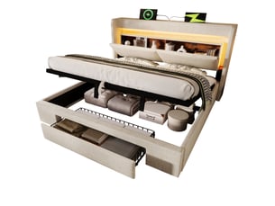 Lit coffre 160x200 cm HAUSS SPOLE coloris beige