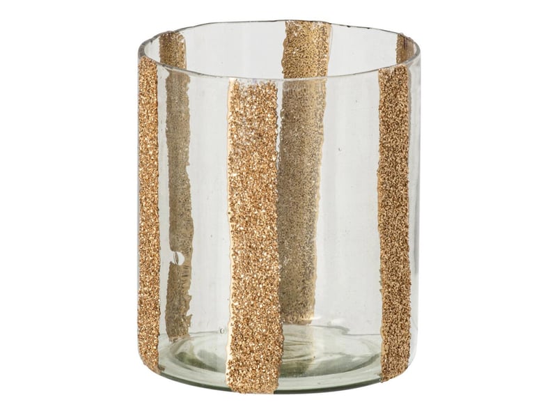  Photophore cylindrique en verre torben 15cm doré  - Conforama A