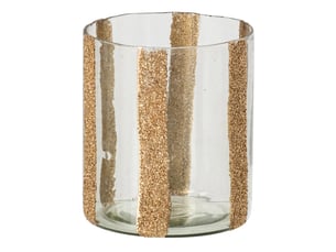 Photophore cylindrique en verre torben 15cm doré
