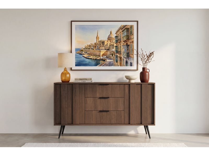  Cenote - buffet 153 cm mélaminé chêne foncé  - Conforama D
