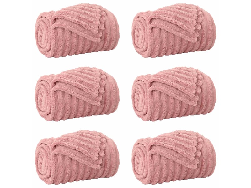  Couverture jetée de canapé 6 pcs rose 270x240 cm 9.53 kg polaire  - Conforama A