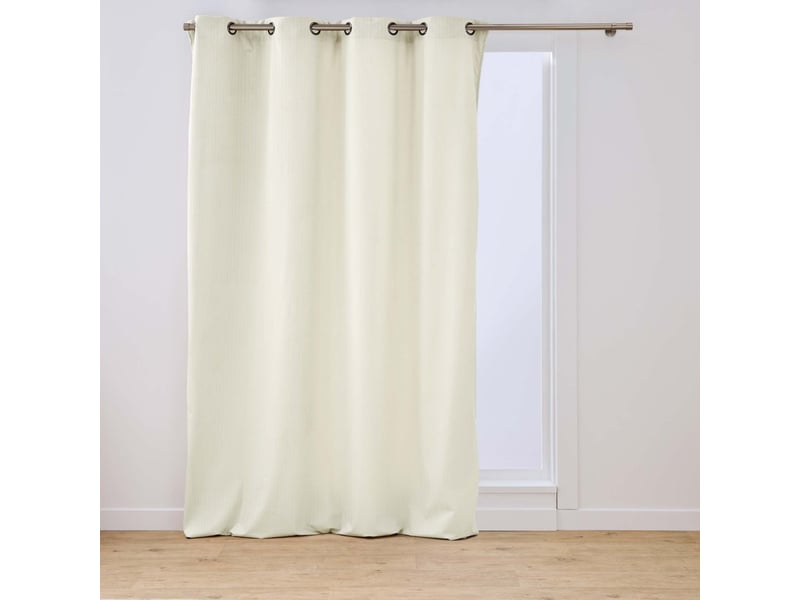  Rideau en velours relief livane 140x240cm naturel  - Conforama A